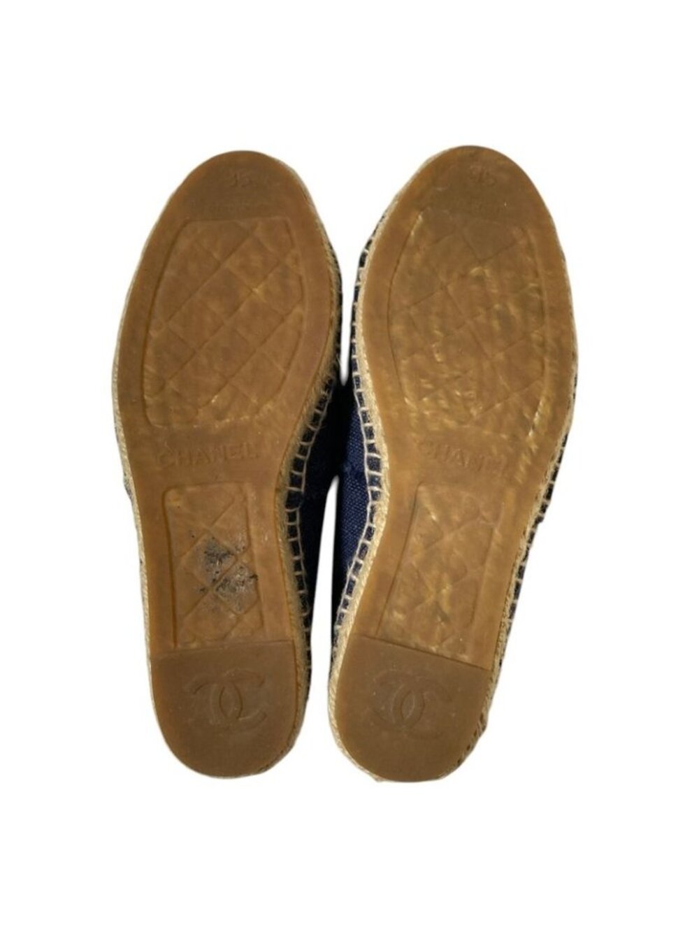 Chanel 14c CC Logo Espadrilles 35 22.5 cm Navy - Picture 5 of 15
